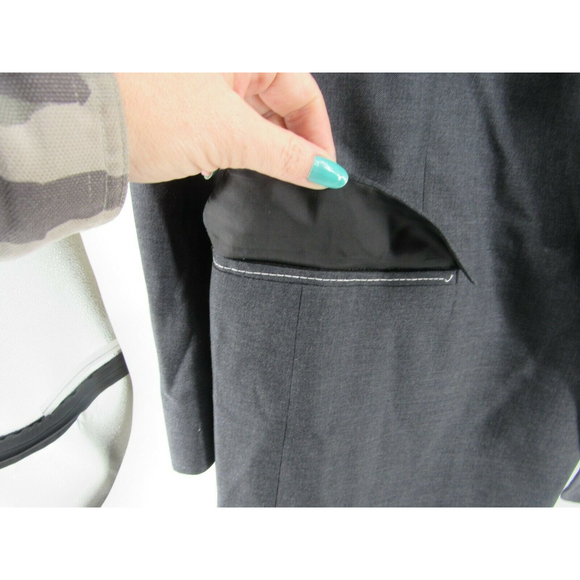 Hart Schaffner & Marx Micron 2000 Charcoal Gray Wool 2 Button Jacket Blazer 44 R - Picture 2 of 12